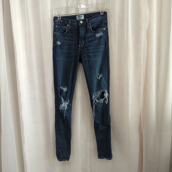 Agolde Denim - Agolde Womens‎ Jeans Mid Rise Distressed Skinny Size 27
